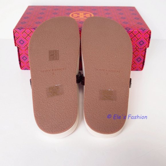 ❤️ NIB Tory Burch Miller Cloud Leather Sandal Cream PLUM US 7 7.5 8.5 9 9.5 AUTH - Picture 16 of 16